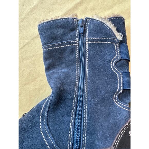 Clarks Andes Fortune Blue suede and faux fur lined boots 6.5M - Picture 4 of 14